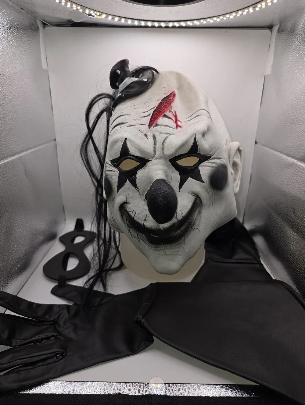Killer Clown Adult Mask & Gloves Fun World Halloween Scary